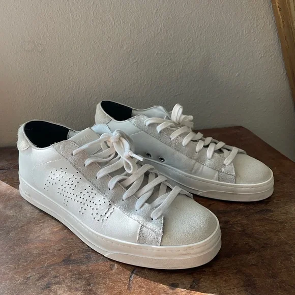 P448 size 40 white and silver faux-fur sneakers - Picture 2 of 9